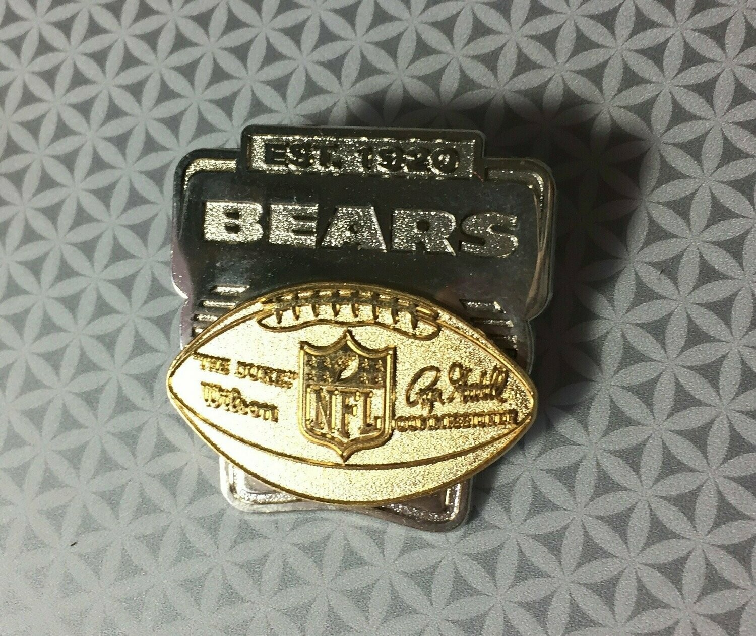 Chicago Bears Est 1920 Gold and Silver Shiney Lapel Pin