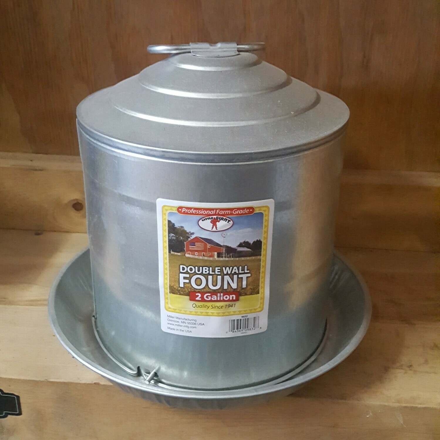 2 Gallon Galvanized Poultry Waterer