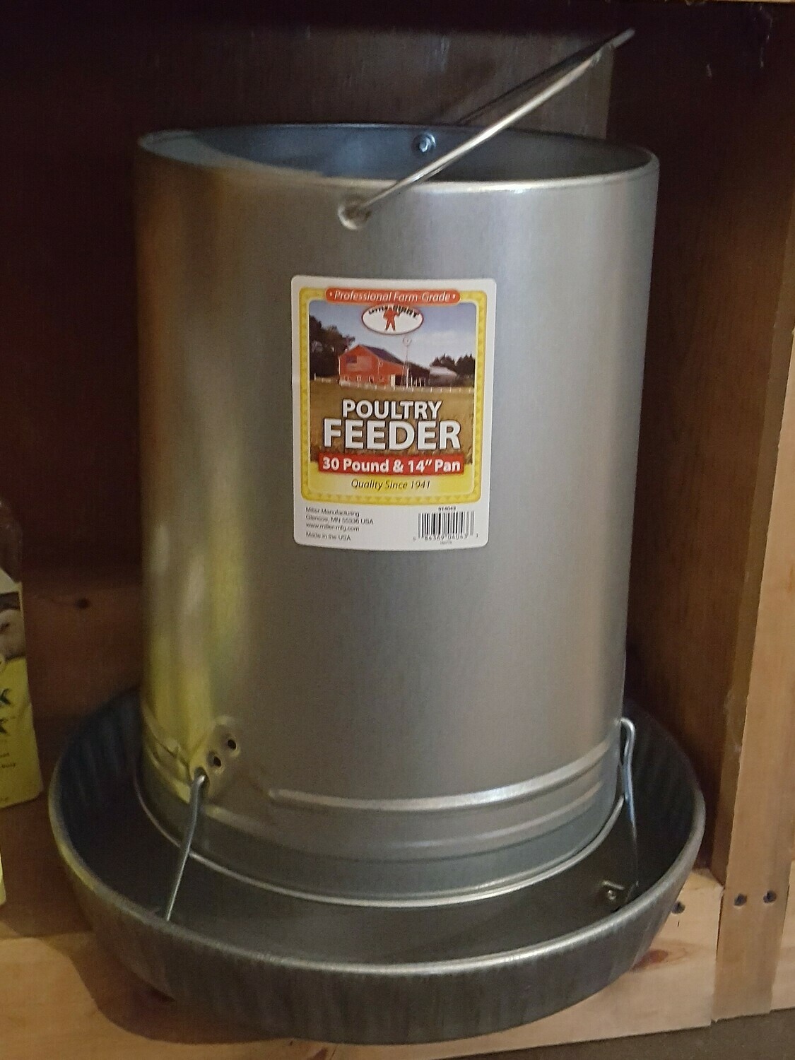 30 lb. Galvanized Poultry Feeder