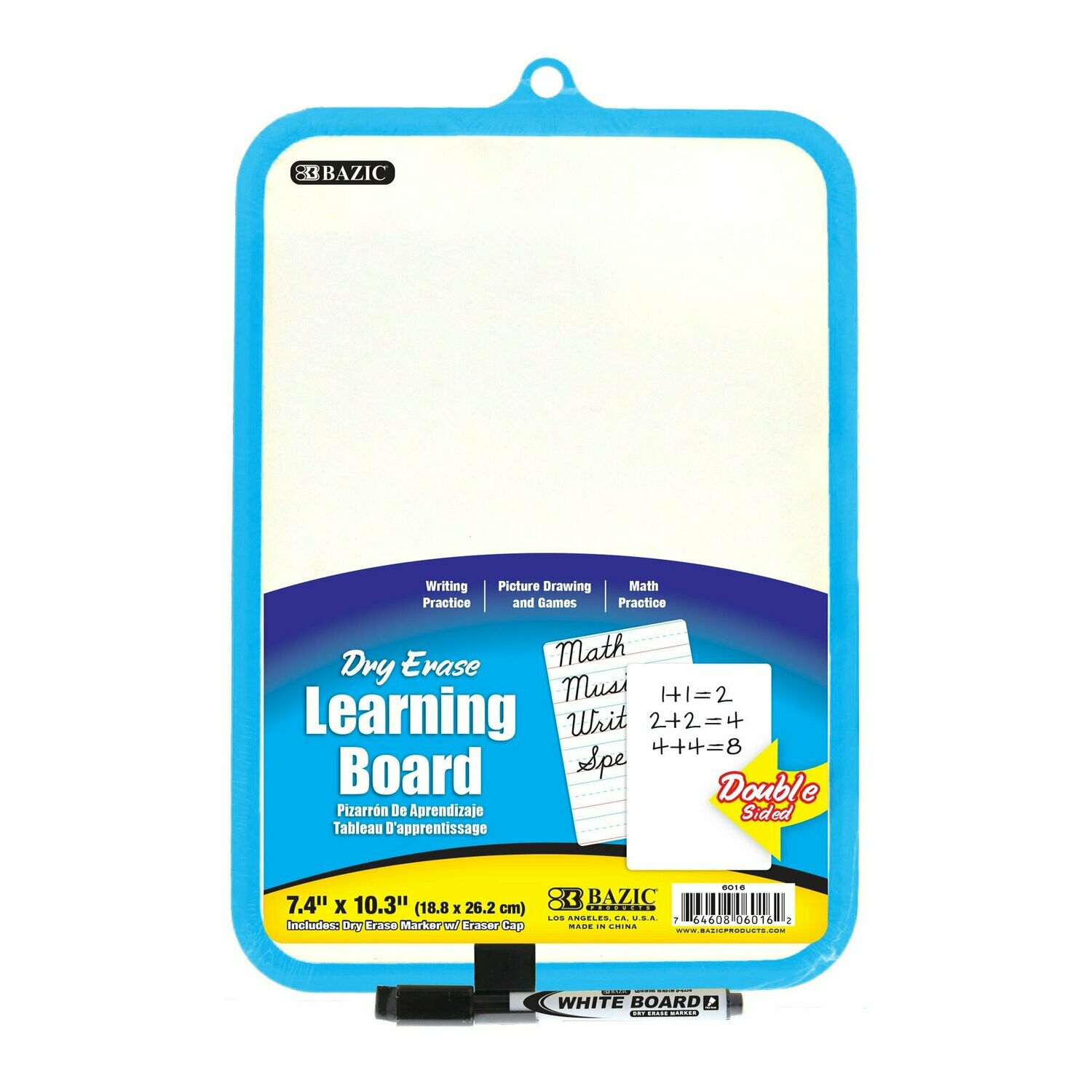 Dry Erase Learning Board, Double Sided w/ Marker
