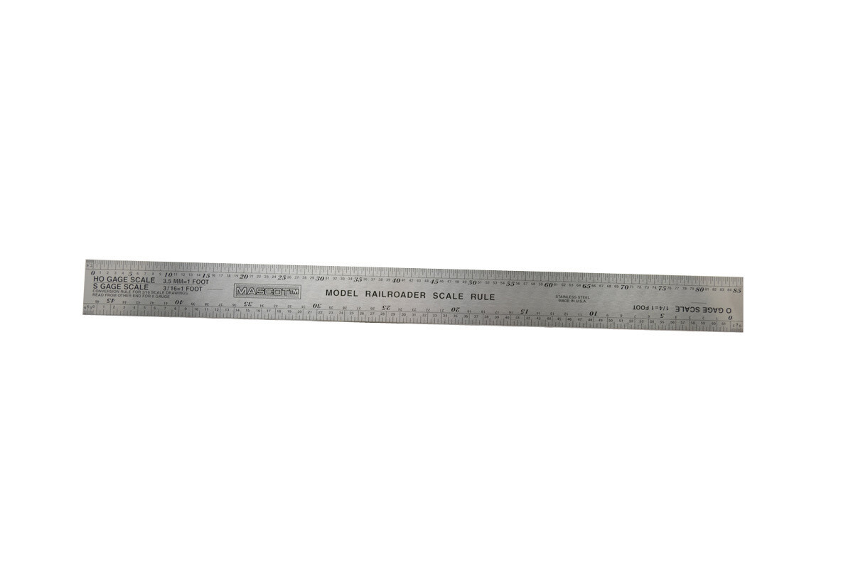 Mascot Model Railroad Scale Ruler HO, N, S and O Scales