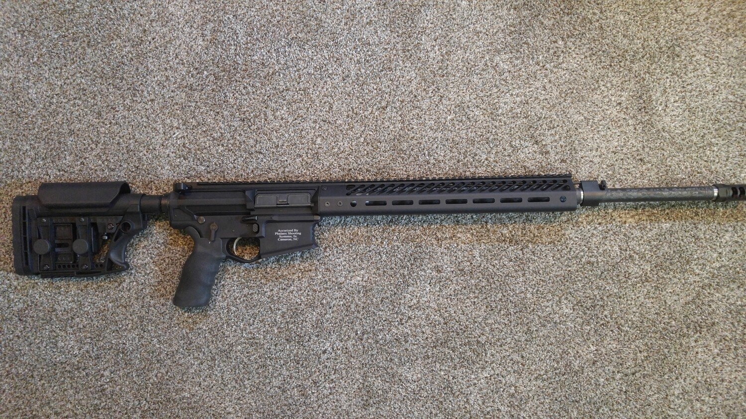 AR10 rifle with 24" 6.0mm Creedmoor Proof Research carbon fiber barrel