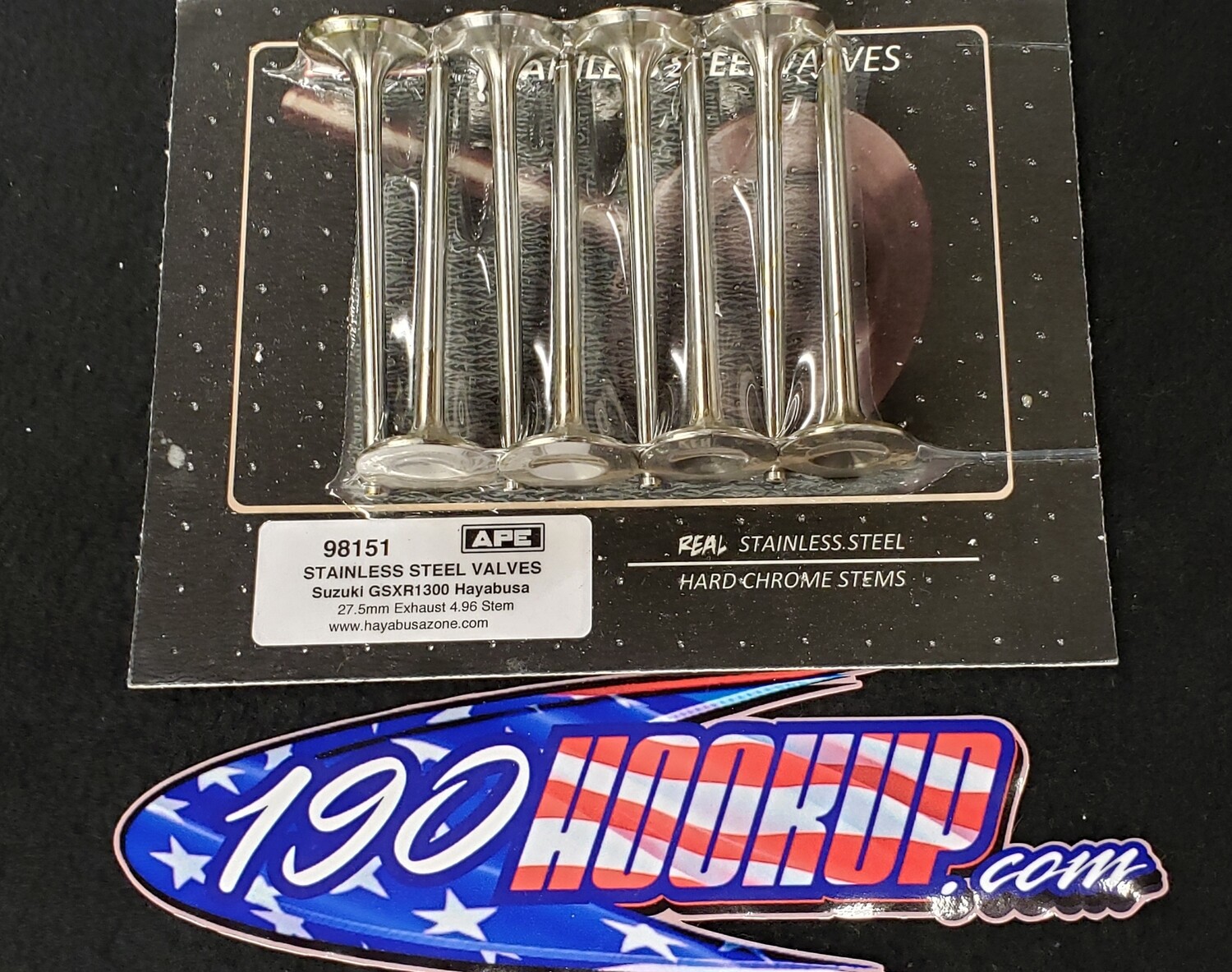 APE Stainless Steel / INCONEL Exhaust Valve Set of (8) Hayabusa 9920