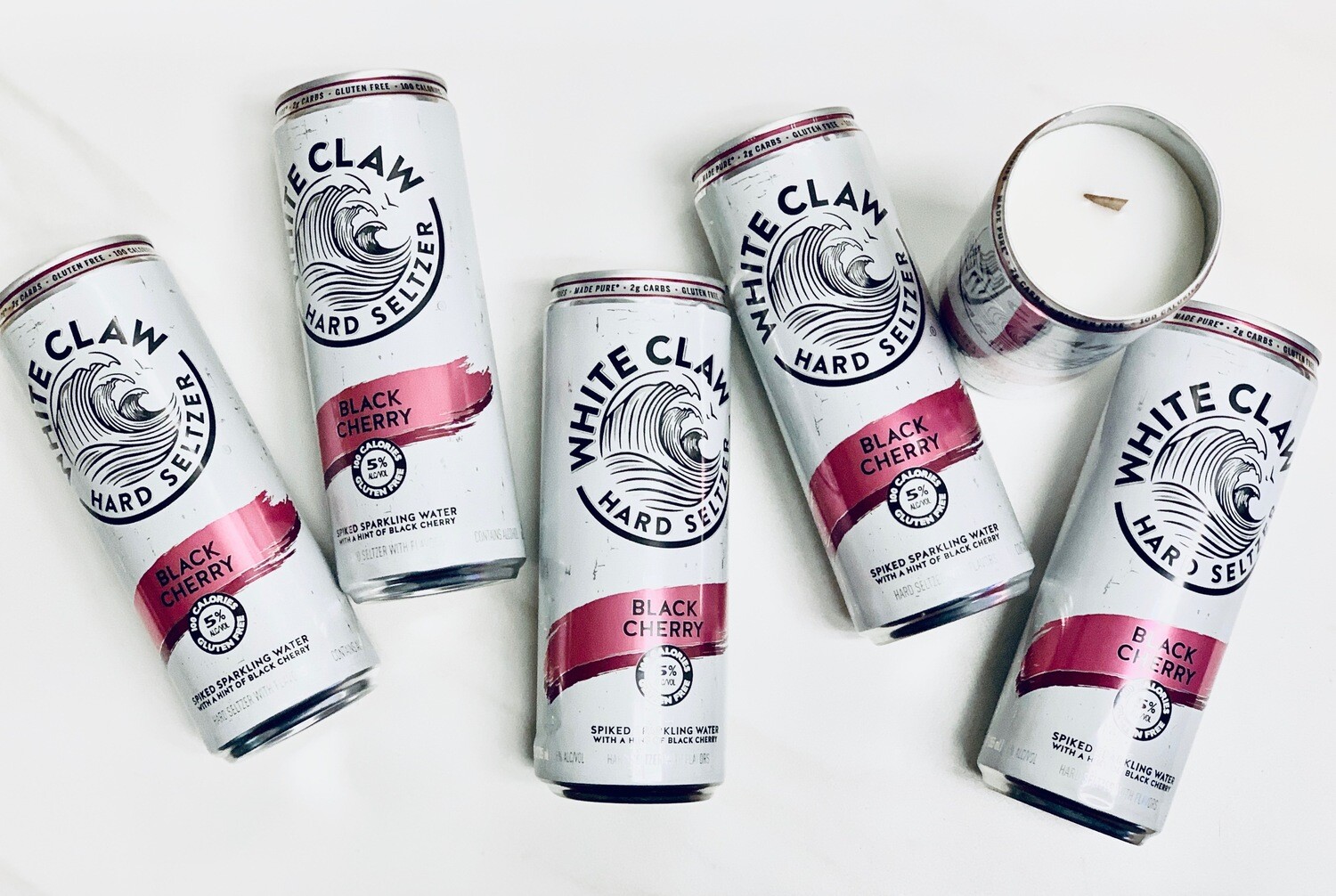 White Claw Black Cherry Candle Package