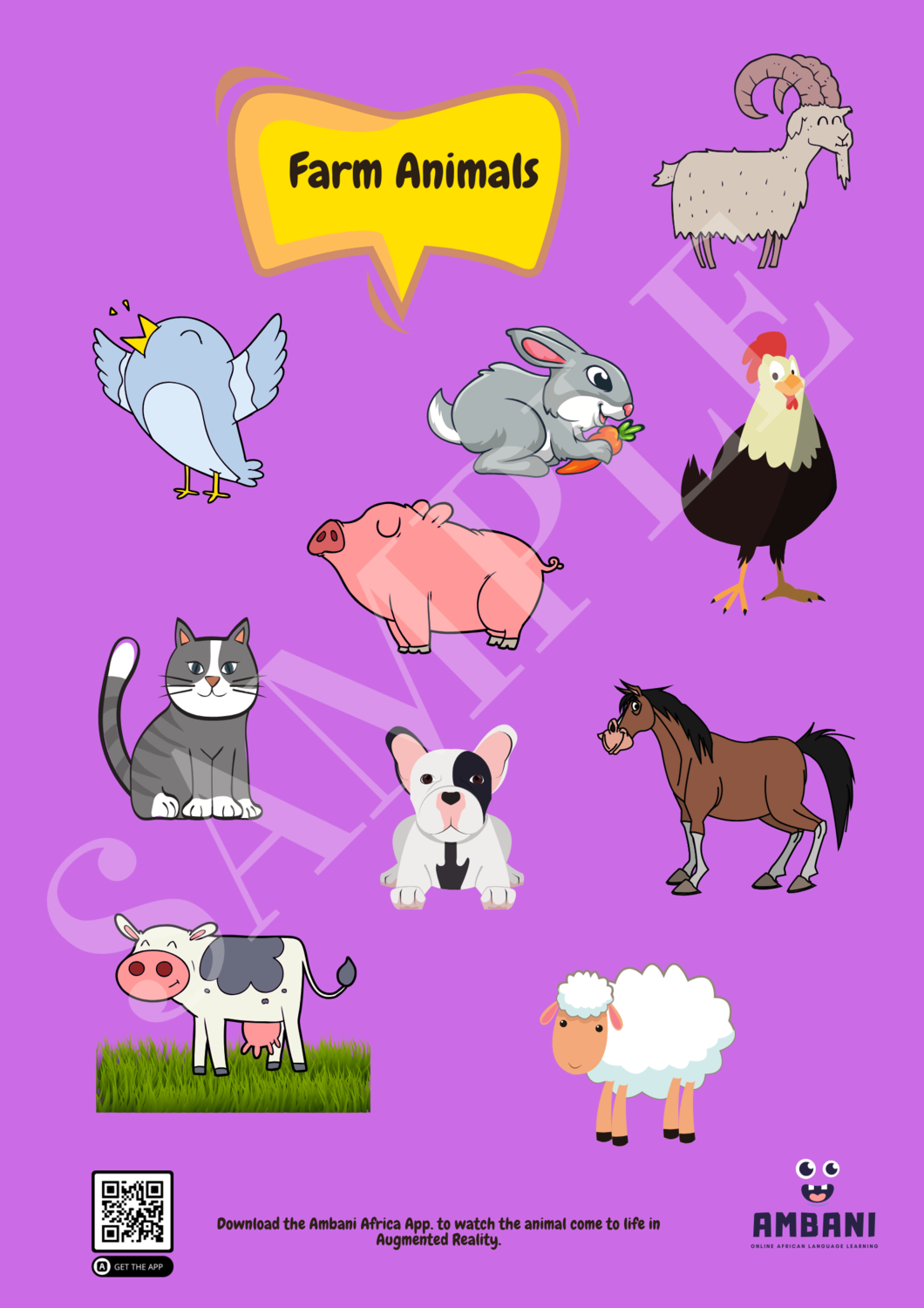 Printable Farm Animals Poster (Print it yourself)