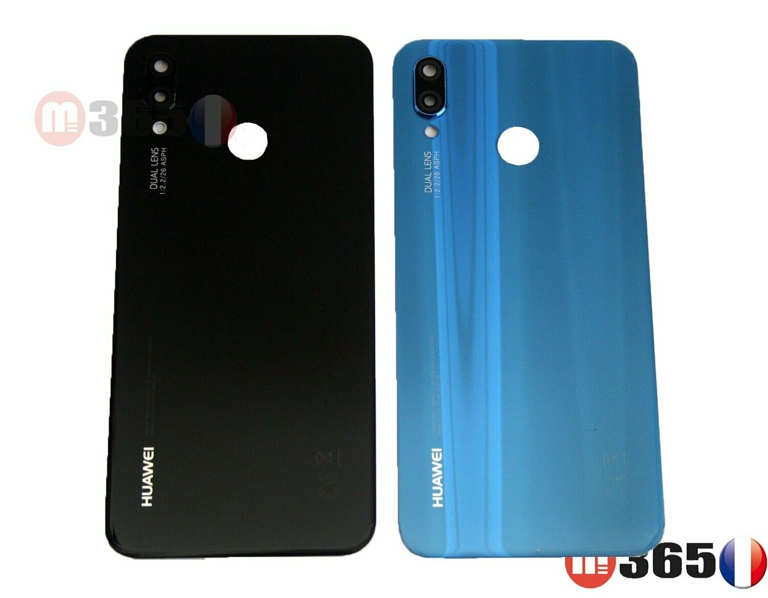 Vitre Arrière (cache Batterie) Adhésive Pour Huawei P20 - Noir Avec Logo - Neuf
