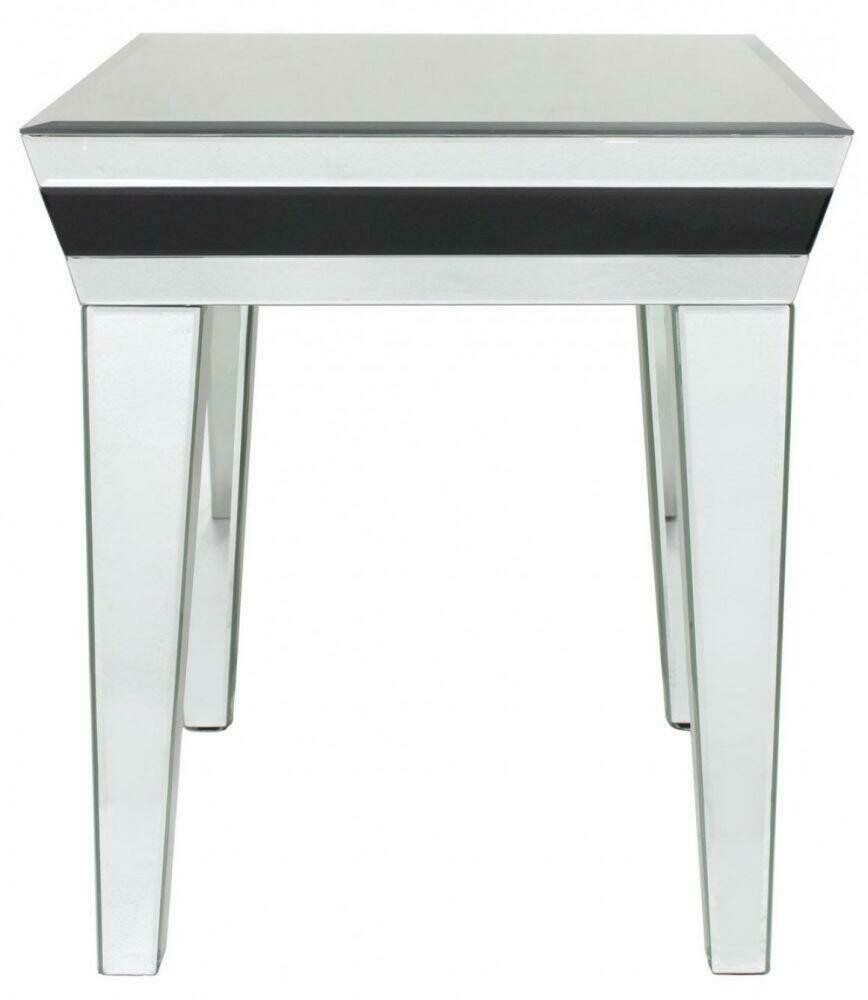 Luxe Black Madison Mirror End Table