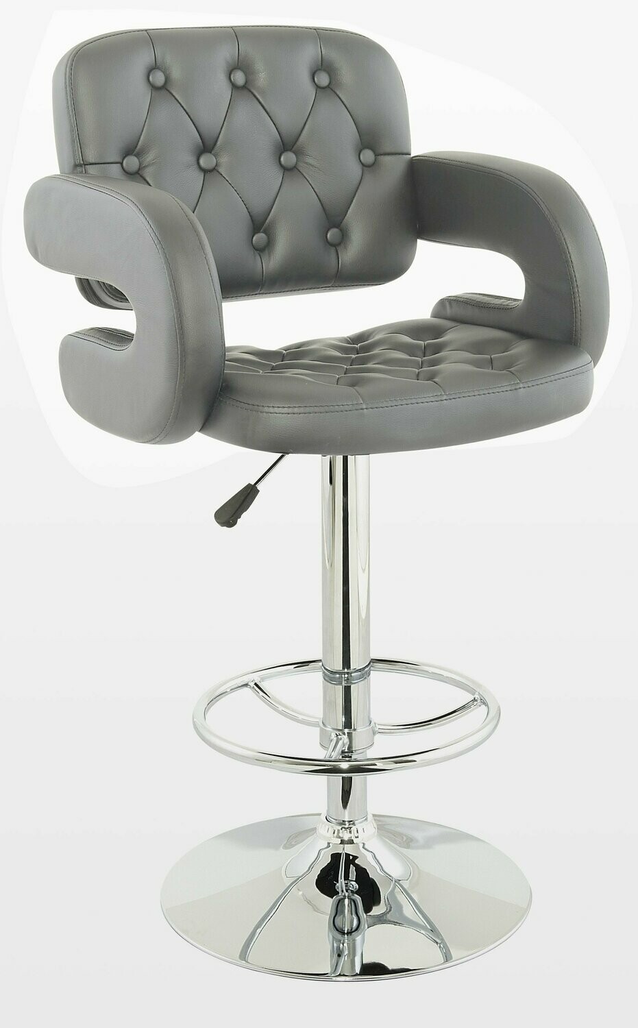 Una PU Leather Dining Bar Stool Grey