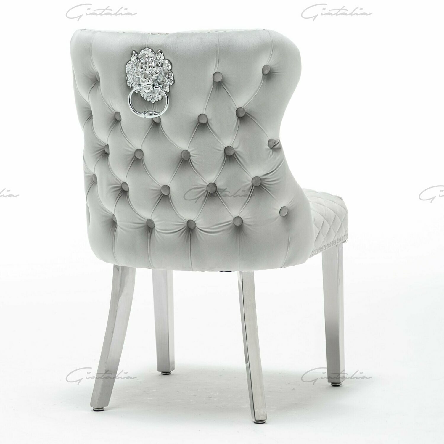 Grosvenor Light Grey Lion Knocker Dining Chair