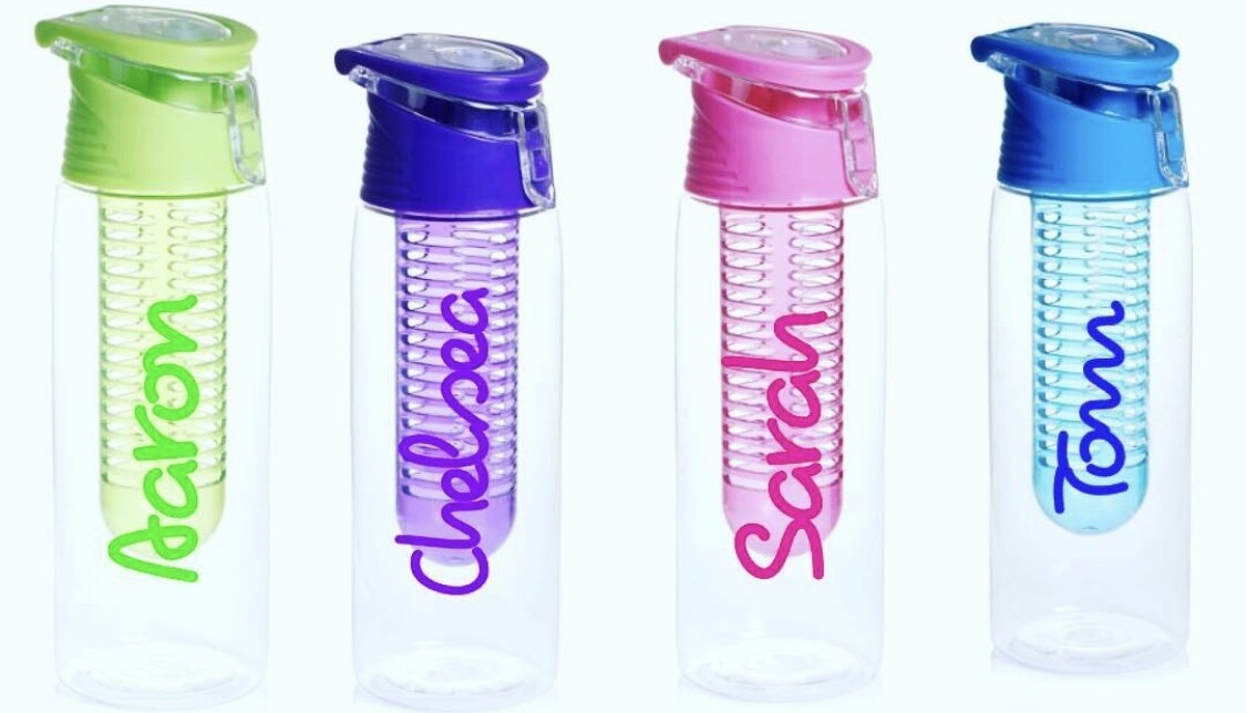 Personalised infused water bottle