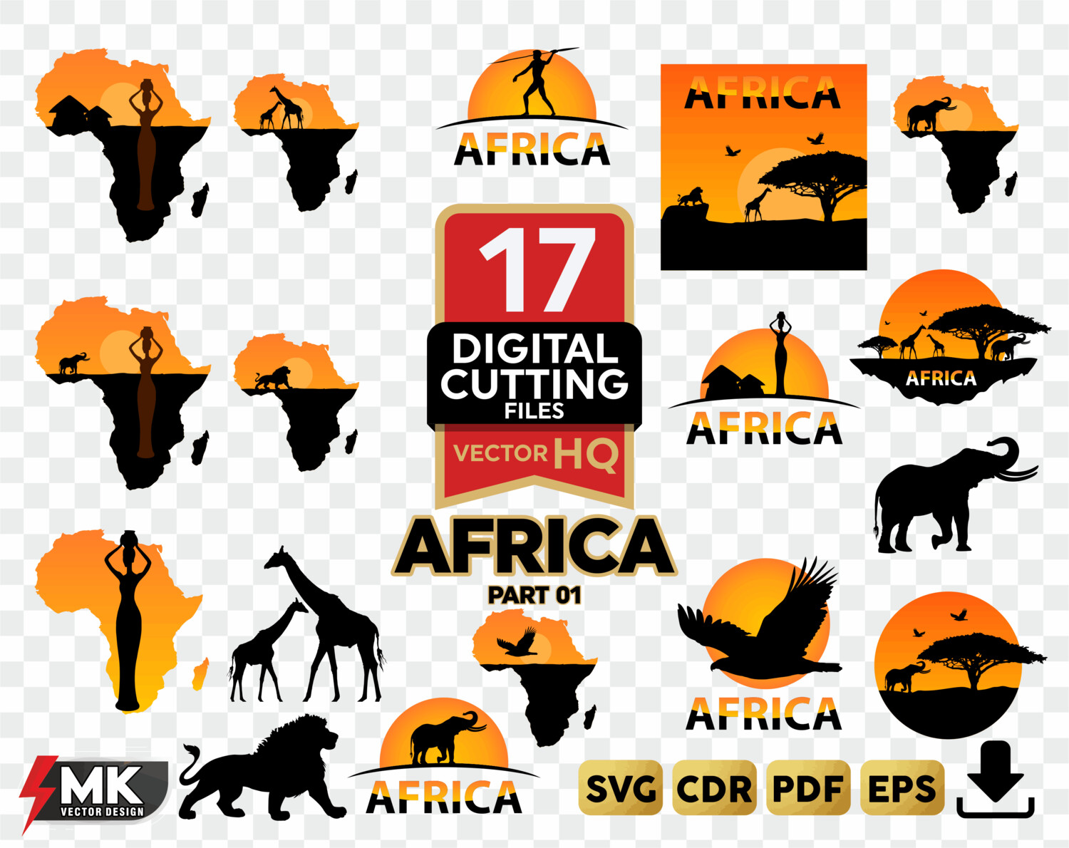 AFRICA SVG 01 SVG Silhouette Clipart svg cut by SVGMKCreative