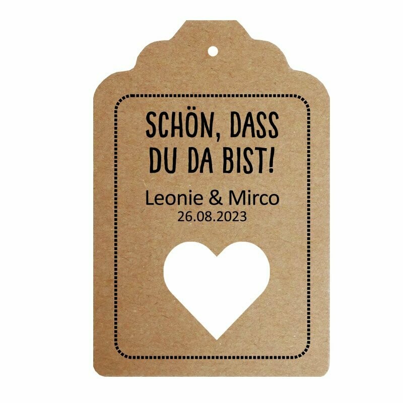 50 Stück Holz Geschenkanhänger 'Schön Dass Du Da Bist' - Fischform Deko Für Feiern