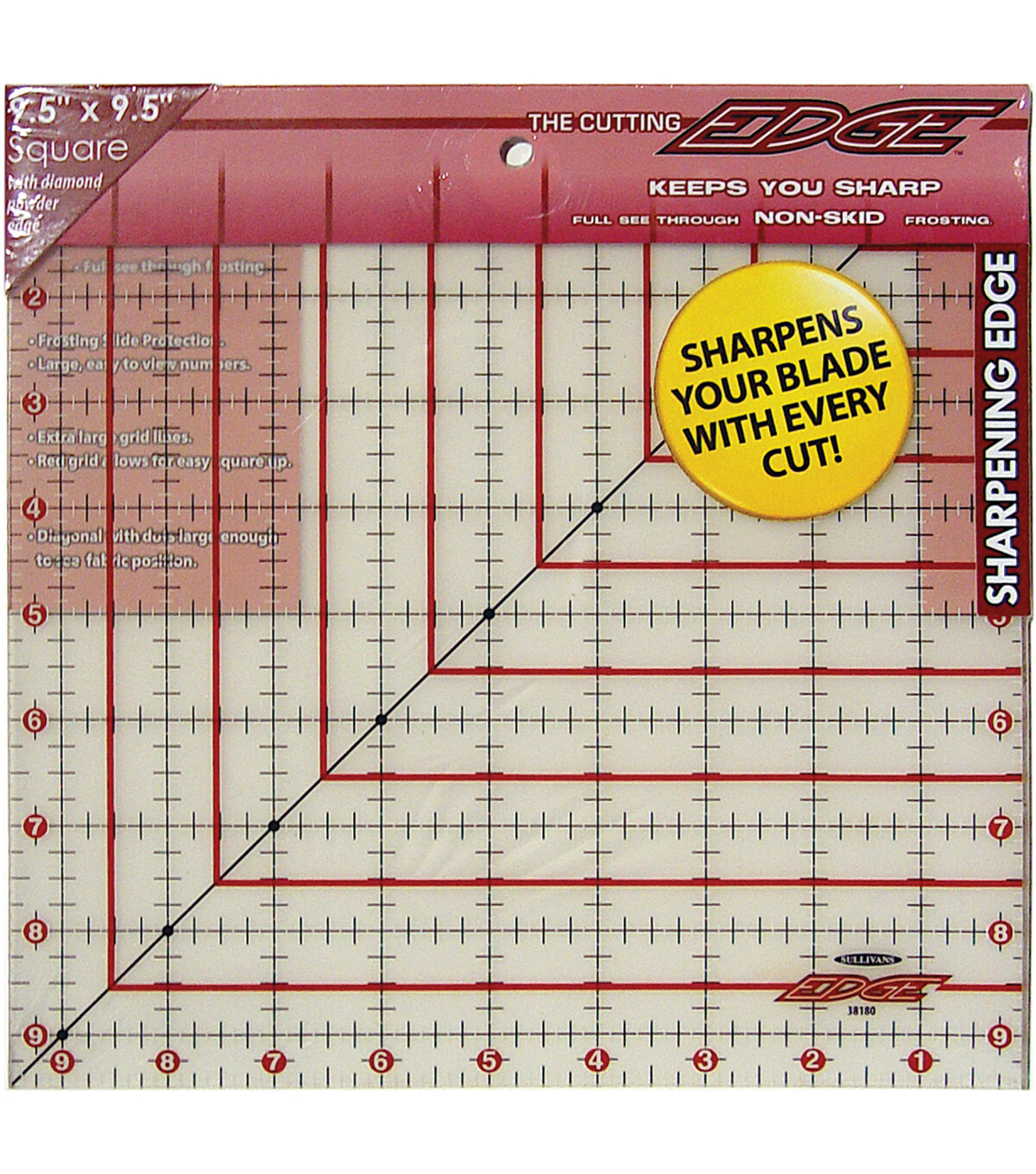 9 1/2" x 9 1/2" QUILTER'S RULER The Cutting Edge