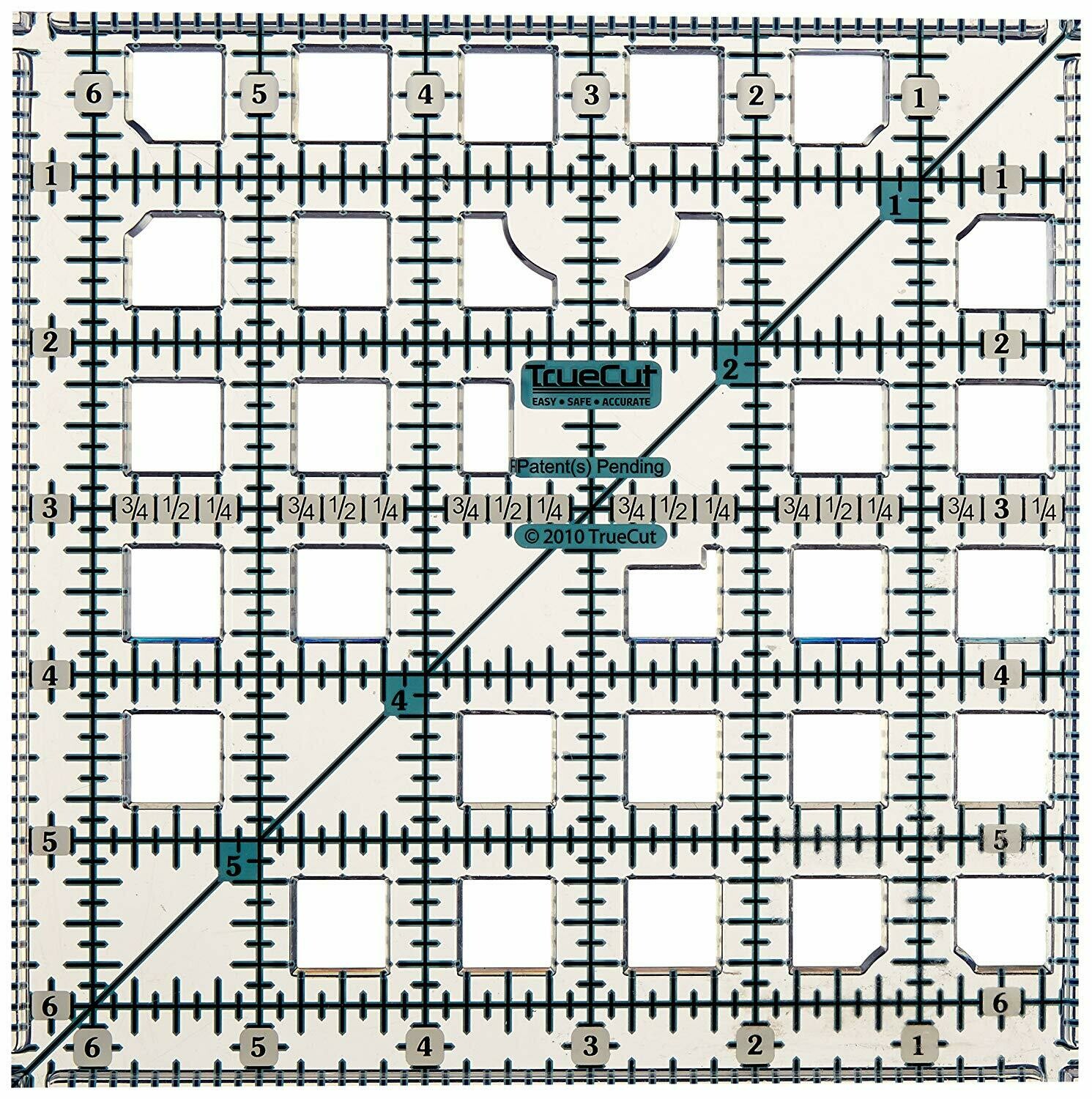 6 1/2" X 6 1/2" QUILTER'S RULER True Cut