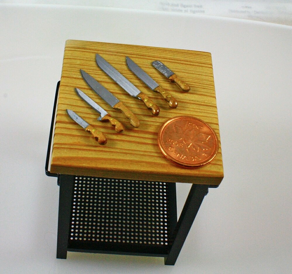Knife Set with Cherry Wood Handles