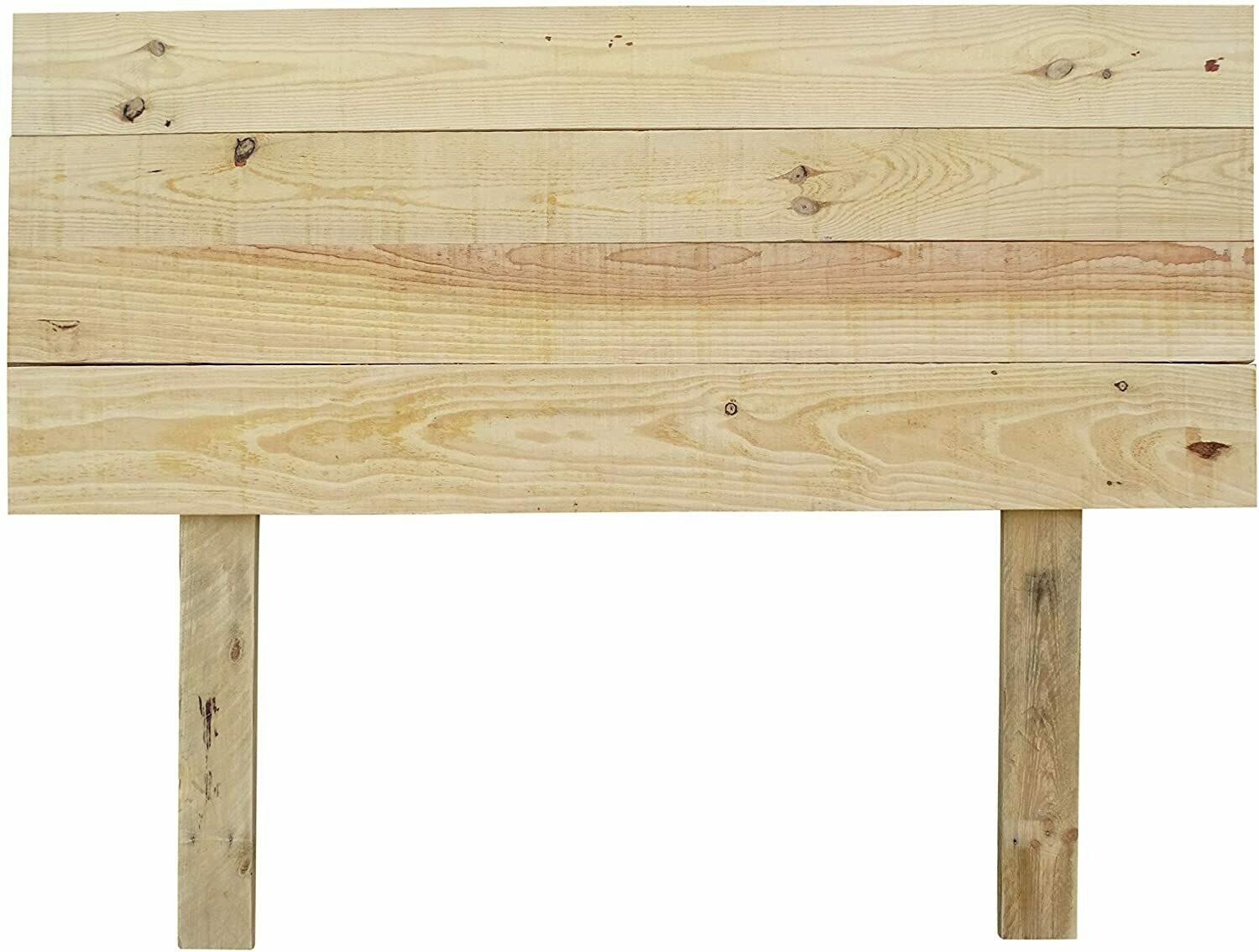Cabecero & Cabezal con patas para cama somier de pallets color madera