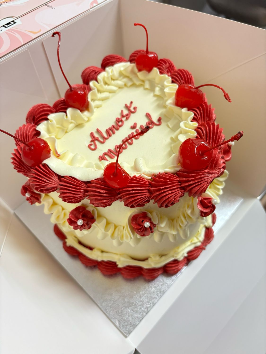 Retro heart cake Celebration Cakes Delivery Perth Drizzled