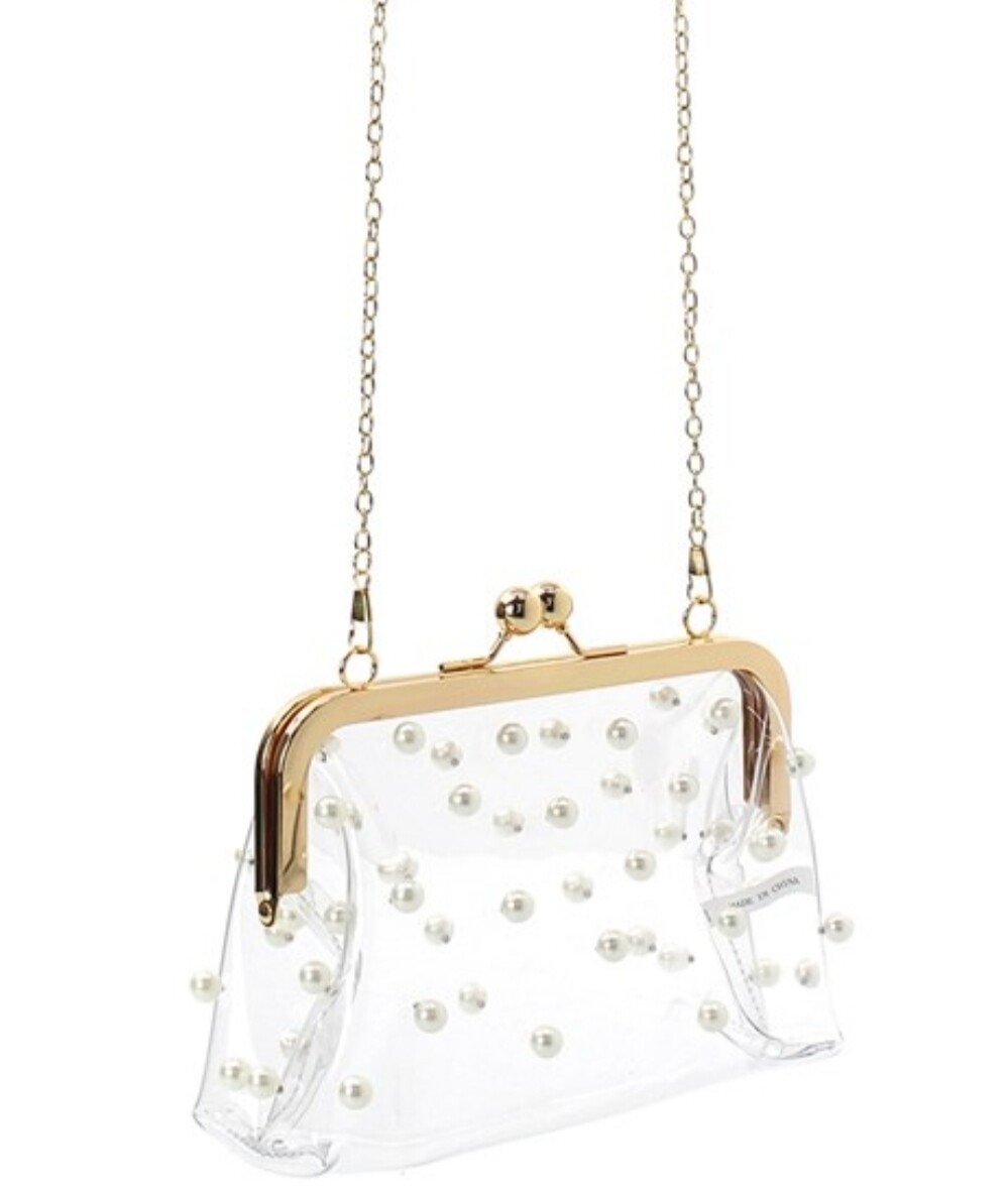 Clear Clutch w/Pearls
