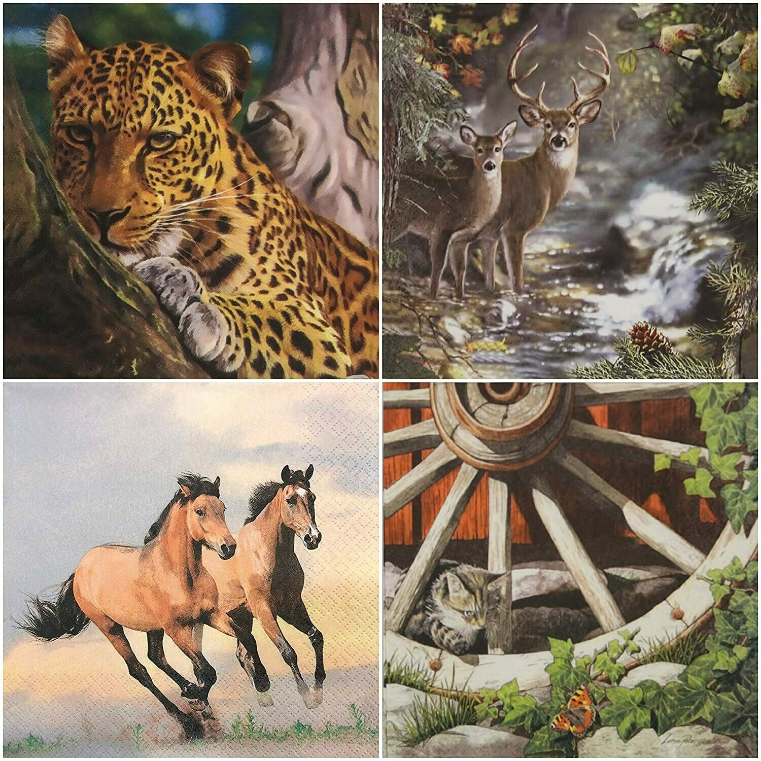 The Tissue Store, Decoupage paper napkins, Animal Print