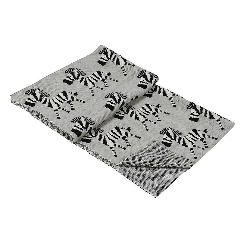 Grey Zebra Throw