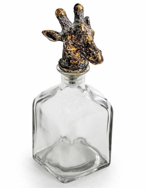 Large Glass Storage Bottle Giraffe