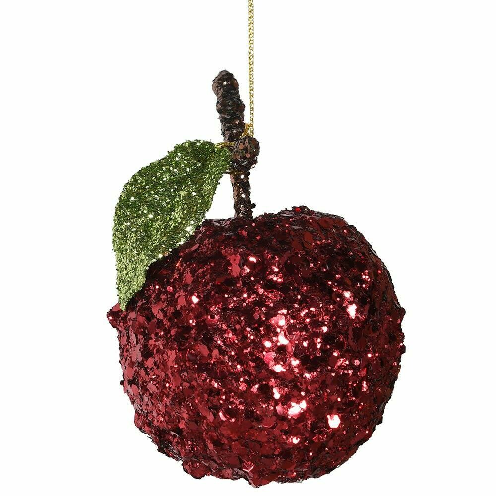 Red Glitter Apple Bauble
