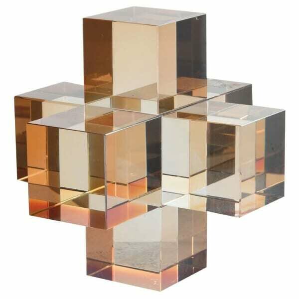 Large Amber Crystal Cubes Ornament