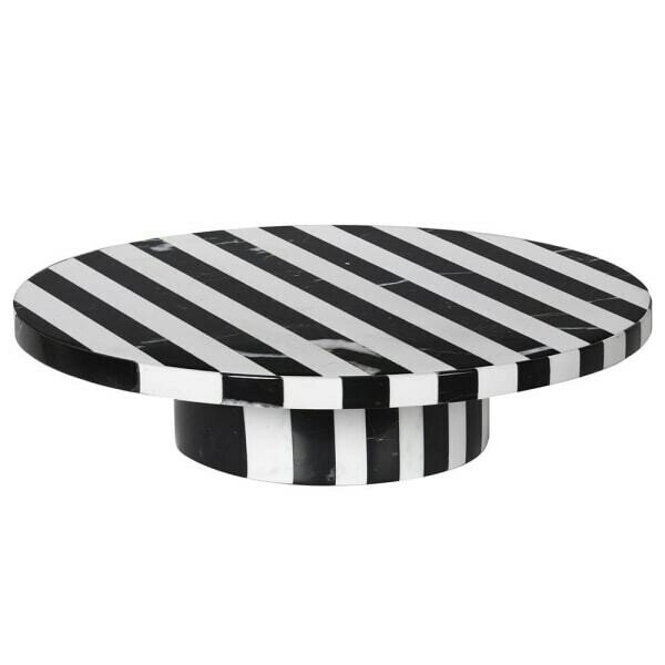 Large Black & White Marble Tray