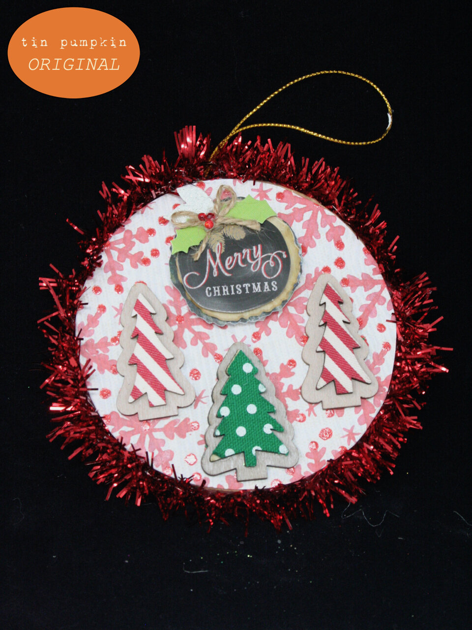 Three Tree Papier Mache Ornament