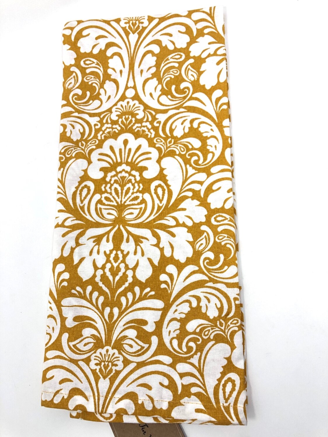 Gold Damask Tea Towel