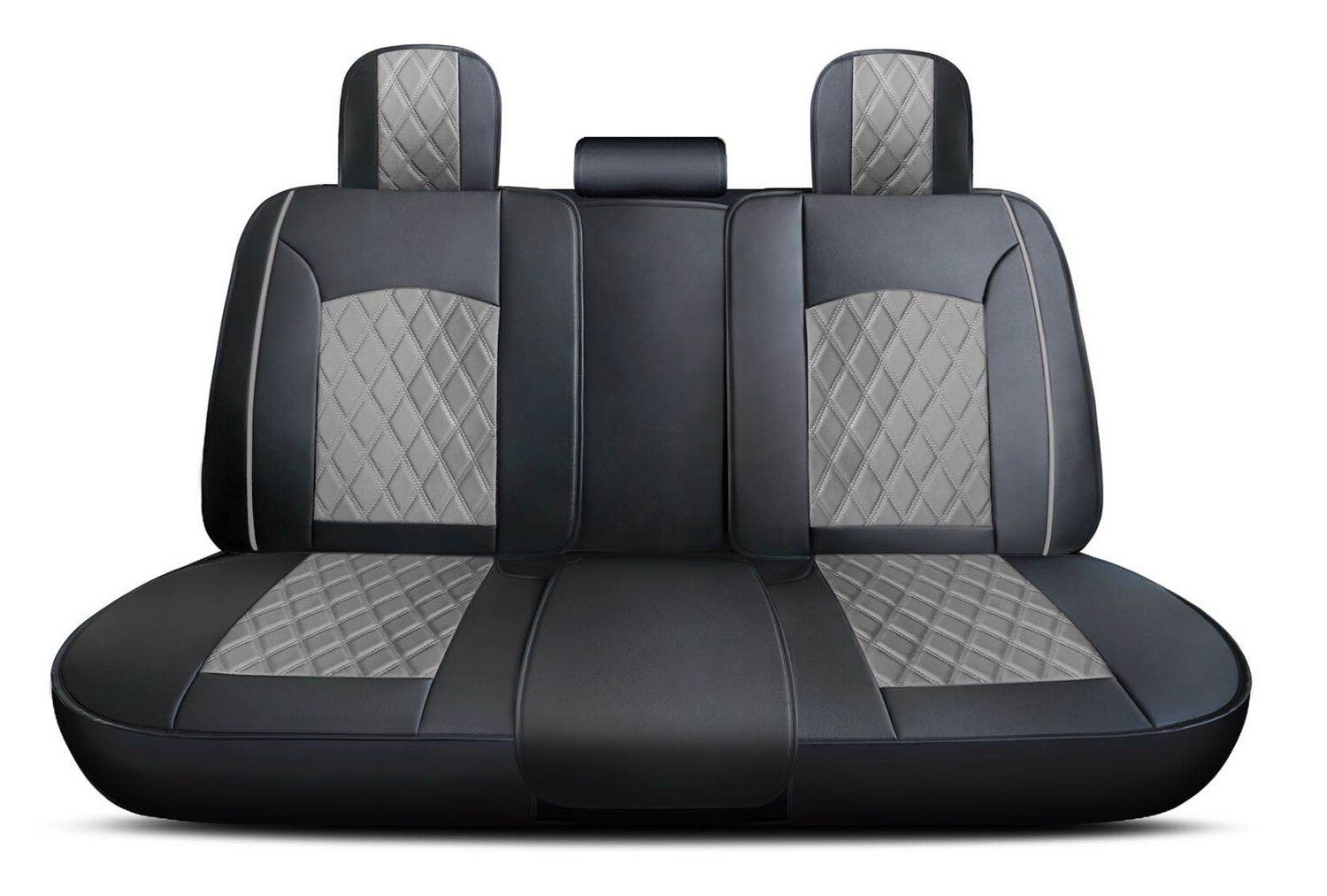Universal PU Leather Car Seat Cover Cushion 5 Seat Full Set Black/Grey