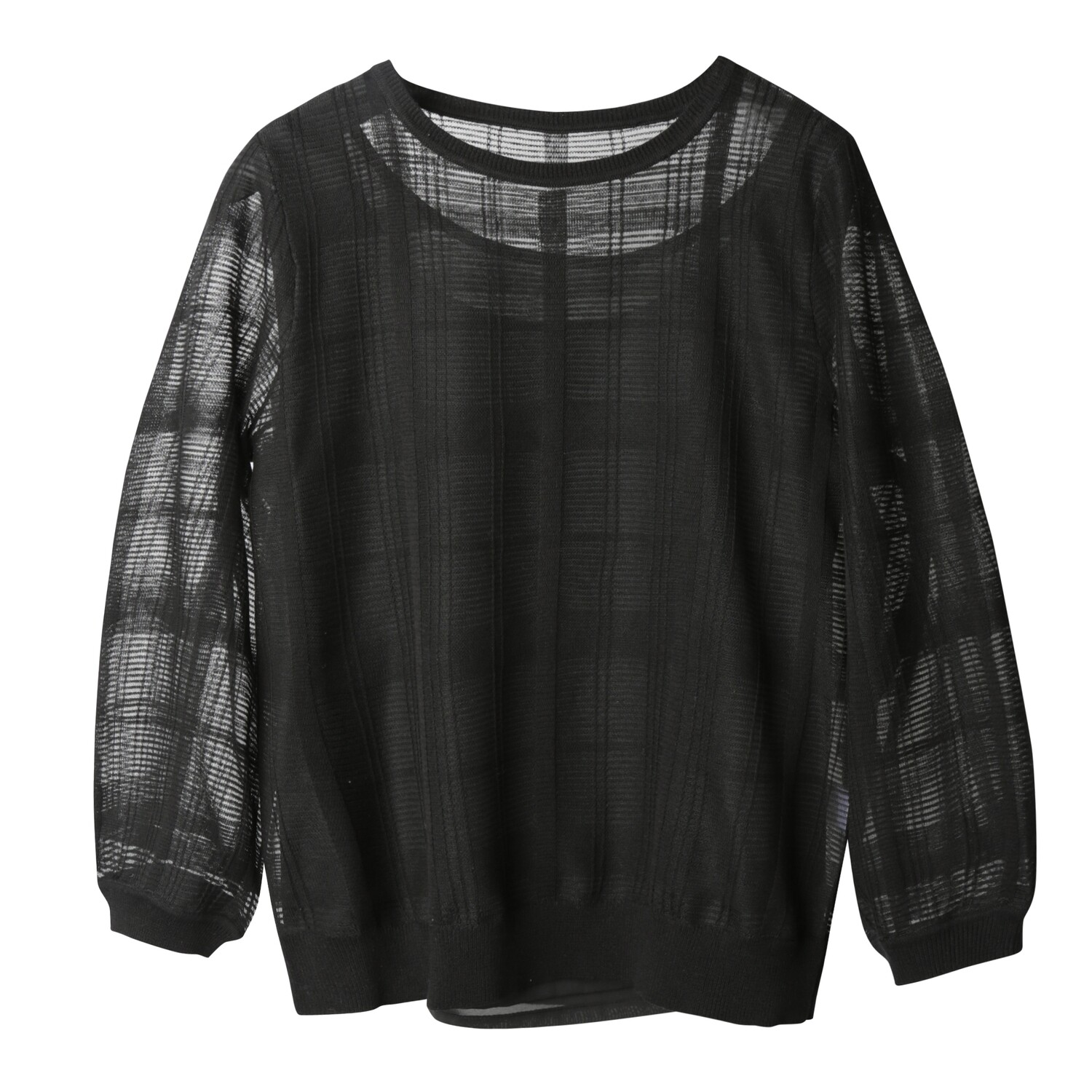 Transparent Checked Sweater