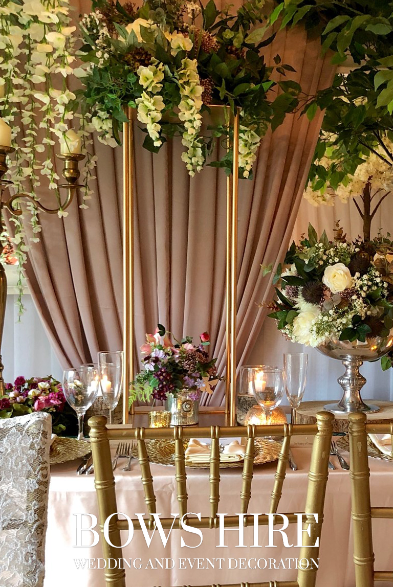 Gold 80cm Stand with Flowers