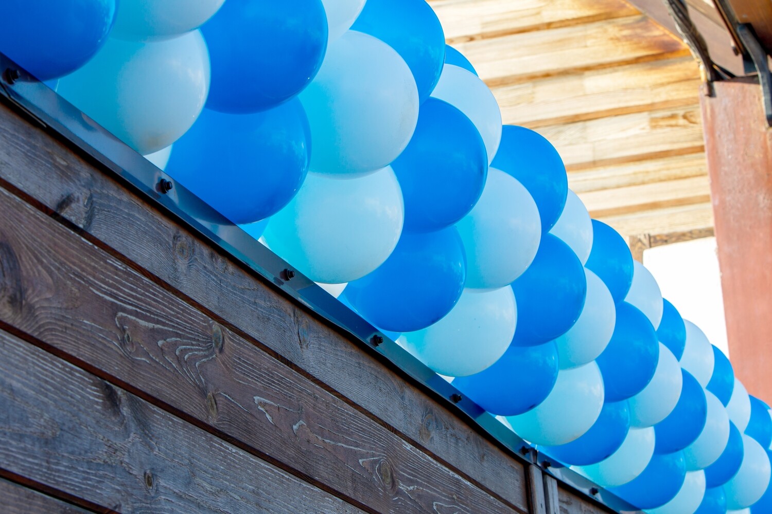 Traditional Air filled balloon garland, uniform bubbles