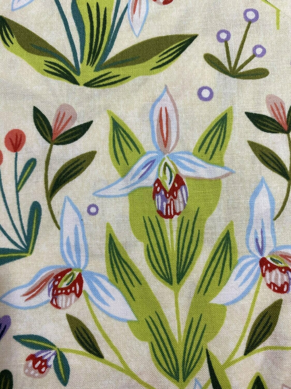 Minnesota Fabric Light Butter Large Flower