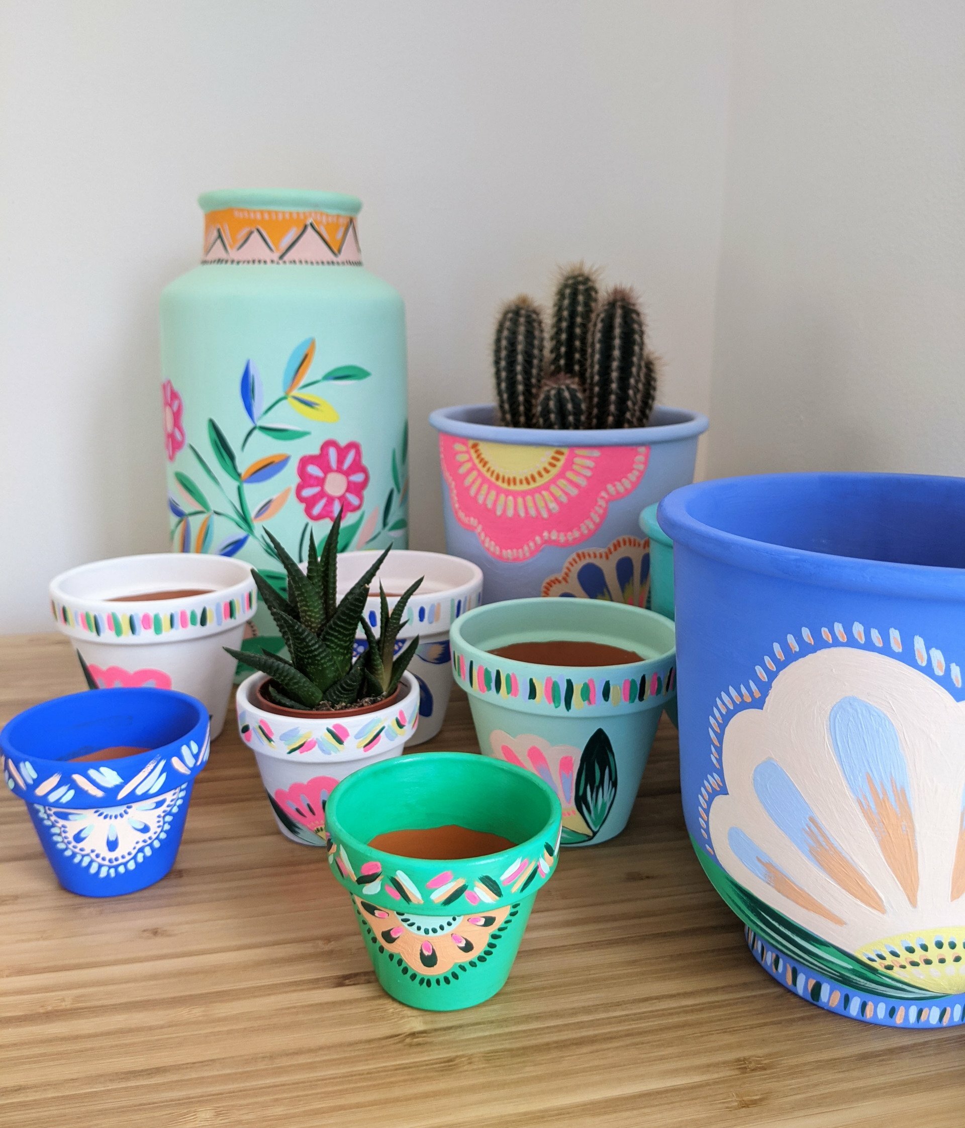Hand Painted Pots