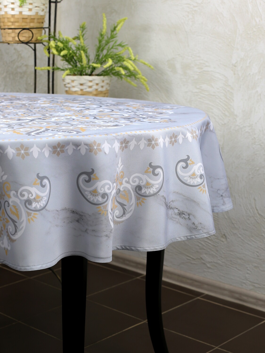 скатерть на стол для кухни водоотталкивающая овальная