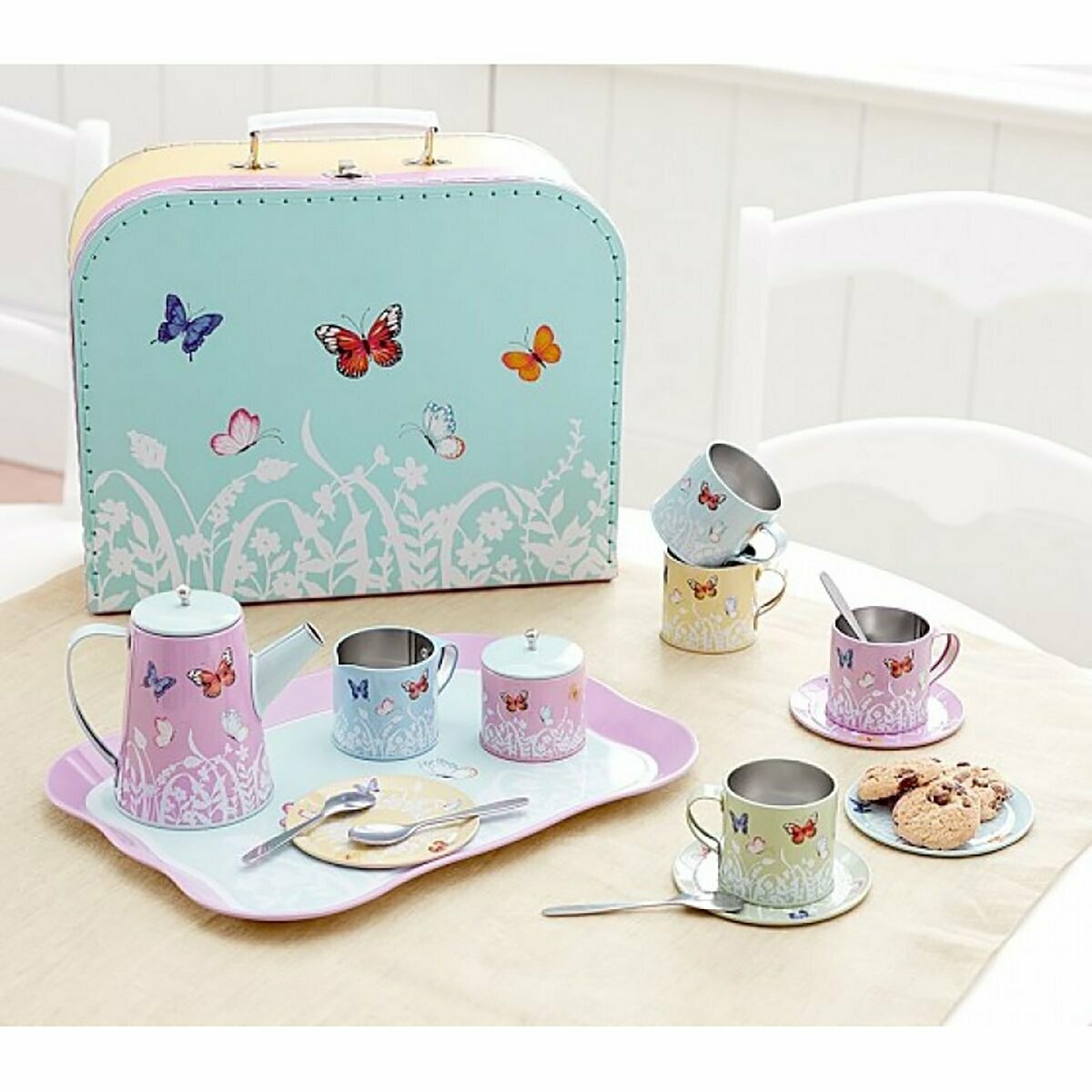Butterfly Tin Tea Set