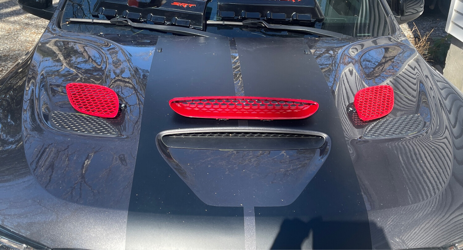 20182022 Durango R/T, SRT & Hellcat Hood Scoop & Vents PAINTED