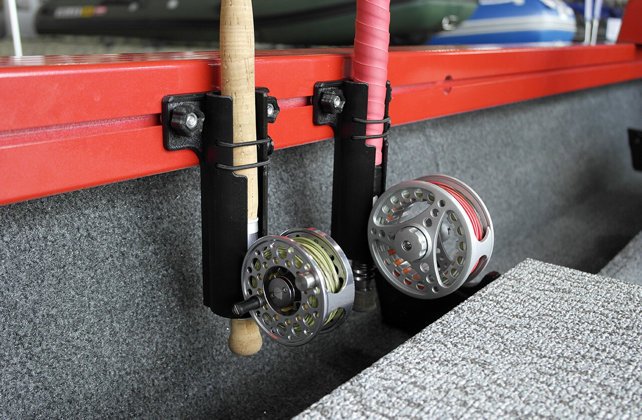 Boat fly fishing rod holder