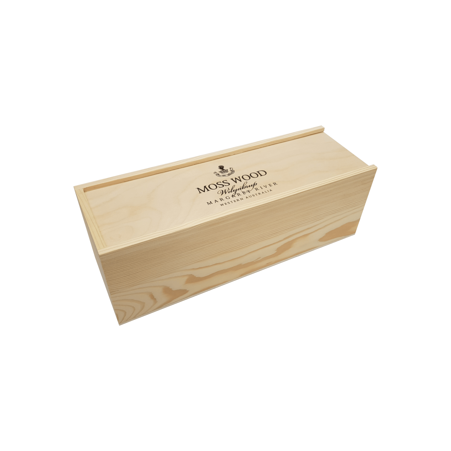 Custom pine wooden Box with ply sliding lid