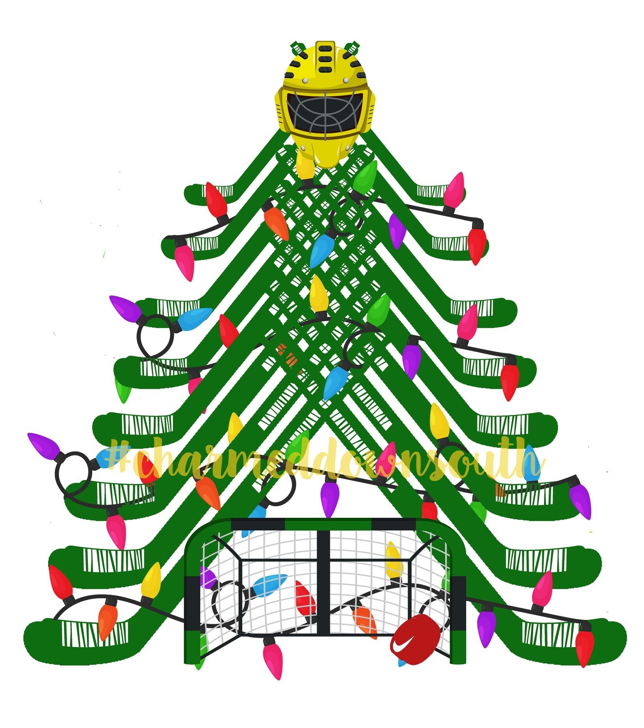 Hockey Christmas Tree Digital Design