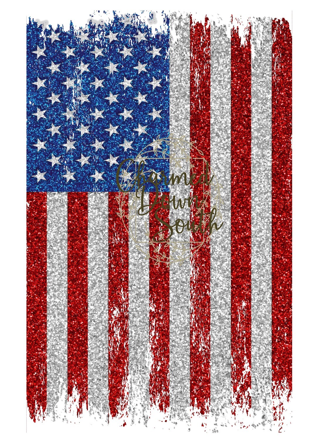 American Flag Glitter Digital Design
