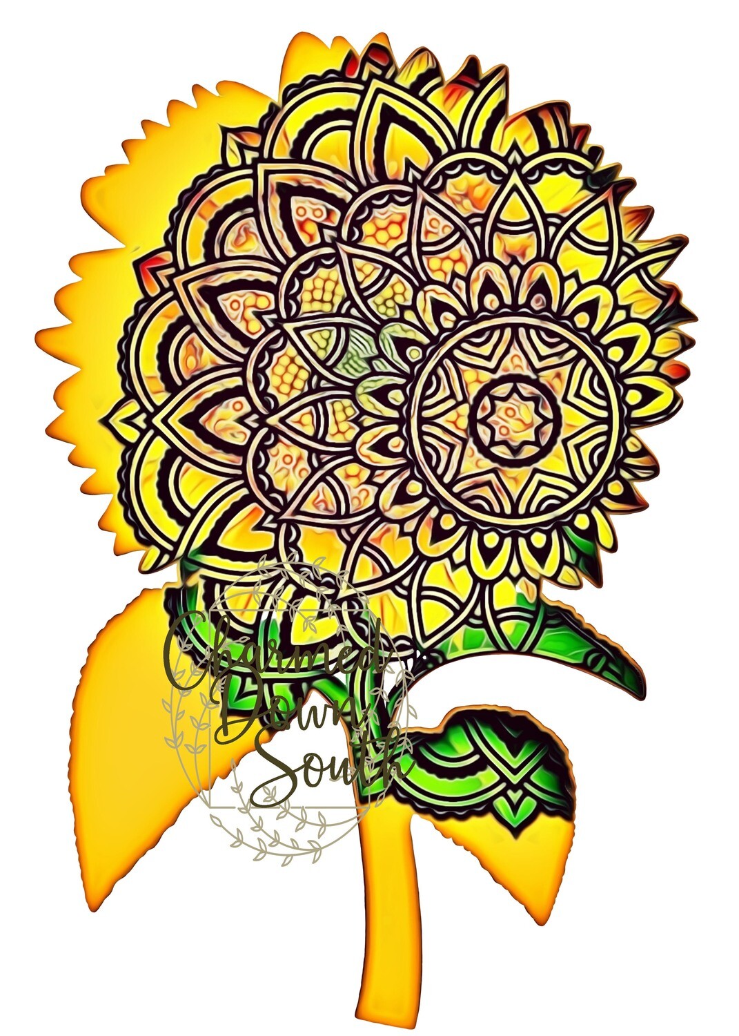 Mandala Sunflower Digital Design