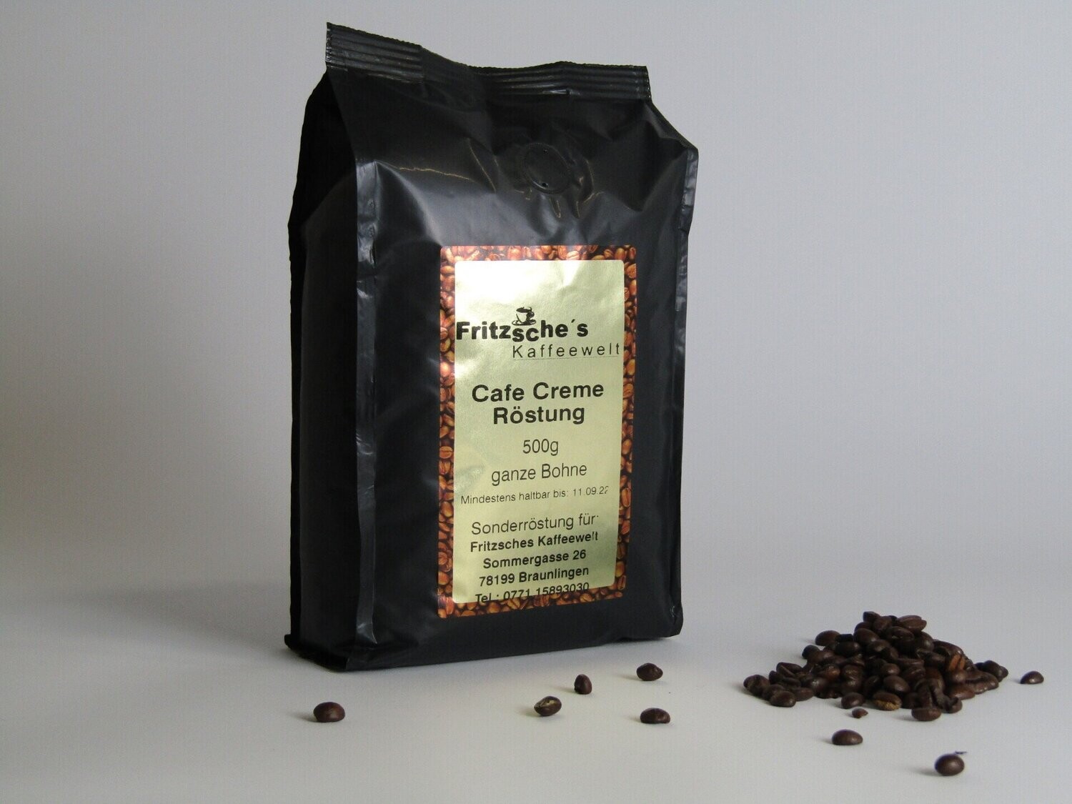 Kaffee Creme ganze Bohnen 500gr kg. 21.80€