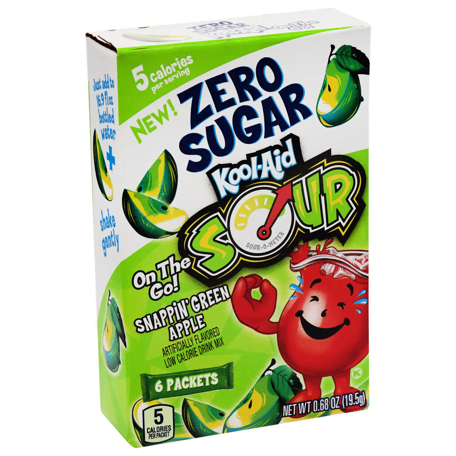KoolAid OnTheGo 6ct (add to 16.9oz water) Sour Snappin' Green Apple