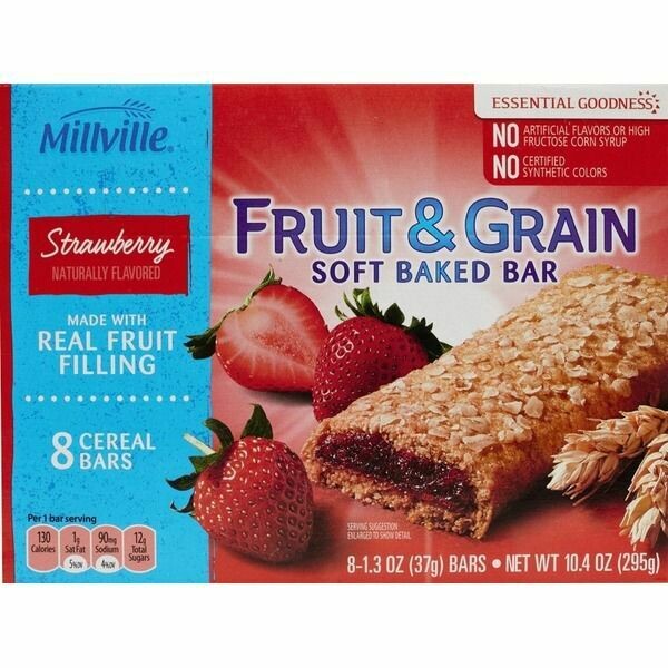 Cereal Bars Strawberry Fruit and Grain 8ct