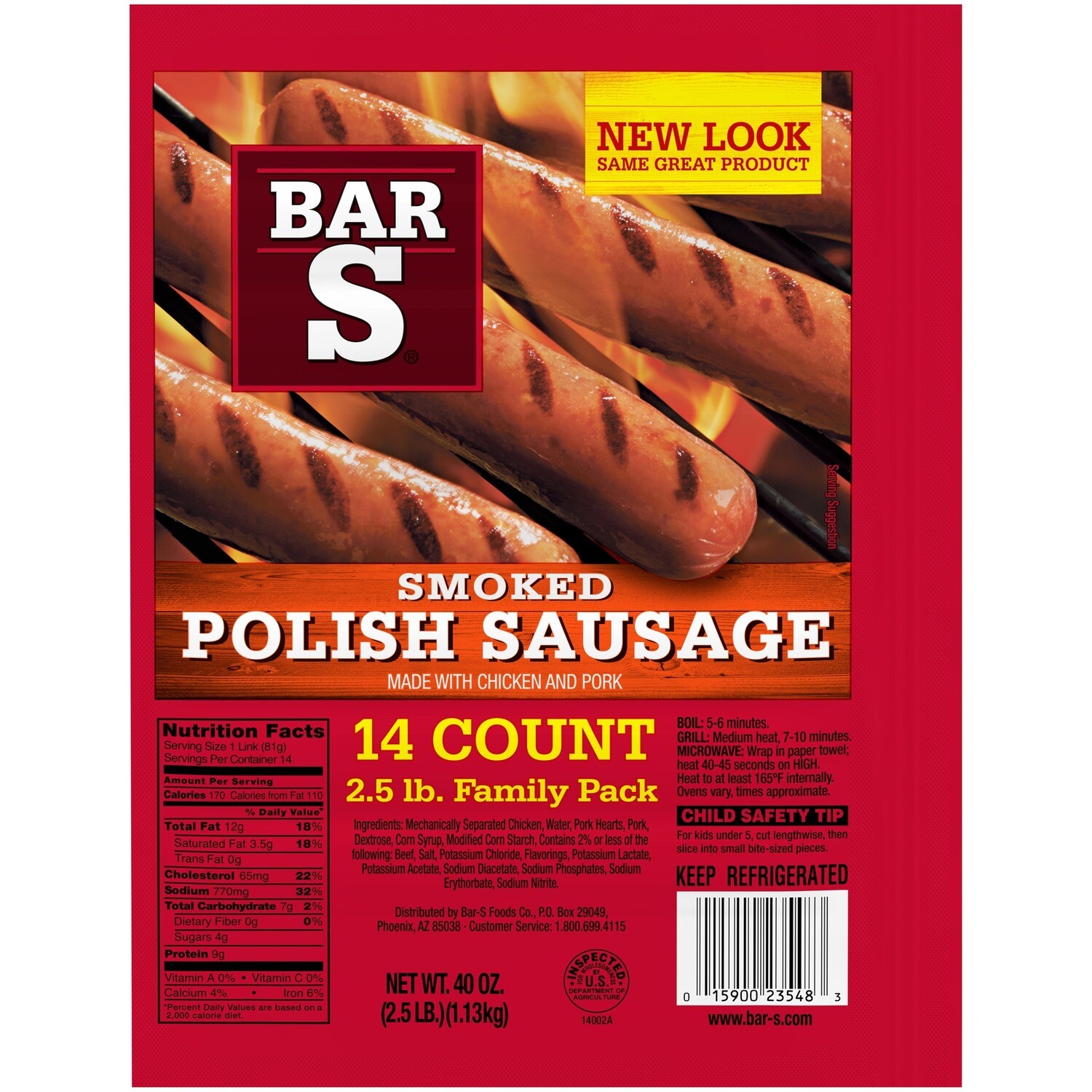 Bar S Sausage Links Polish, smoked 14ct