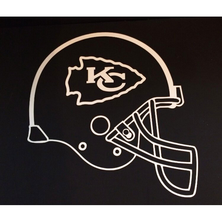Kansas City Chiefs White Helmet NFL 4x4" Laser Cut Decal Sticker