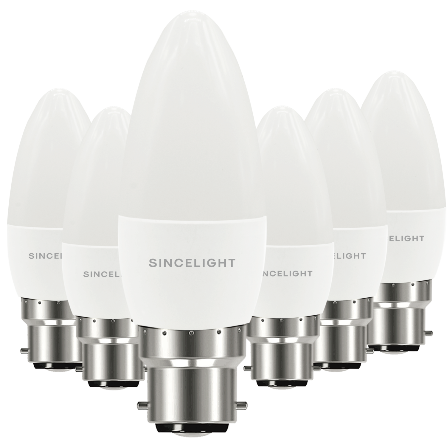 B35 LED Candle Light Bulb 5 Watt B22 Base ( 6 Pack )